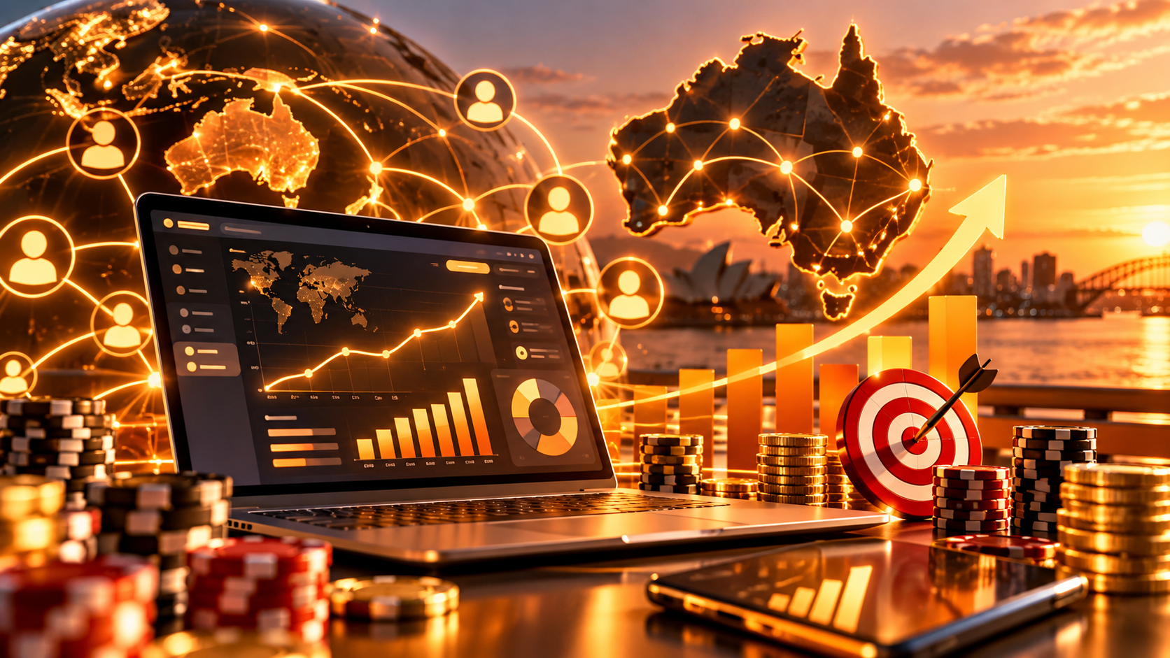 Affiliate marketing analytics and content performance illustration